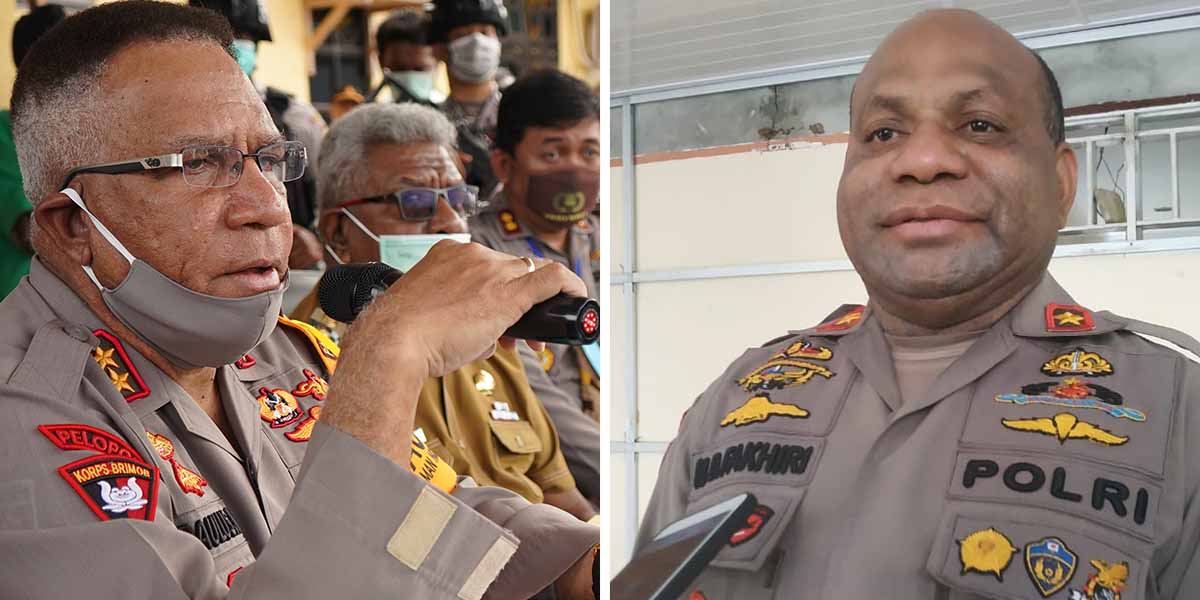 Irjen Pol Paulus Waterpauw dan Brigjen Pol Mathius D Fakhiri. Foto: Burhan